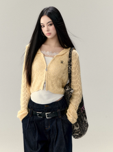 Slim Fit Hollow Short Cardigan